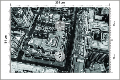 Fototapeta Londyn Czarno-Biały Z Lotu Ptaka 254 × 184 cm – podgląd kadru