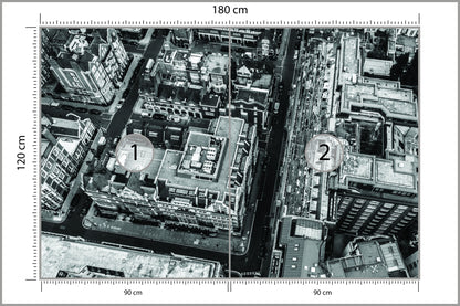 Fototapeta Londyn Czarno-Biały Z Lotu Ptaka 180 × 120 cm – podgląd kadru