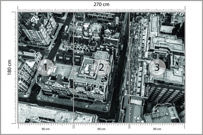 Fototapeta Londyn Czarno-Biały Z Lotu Ptaka 270 × 180 cm – podgląd kadru