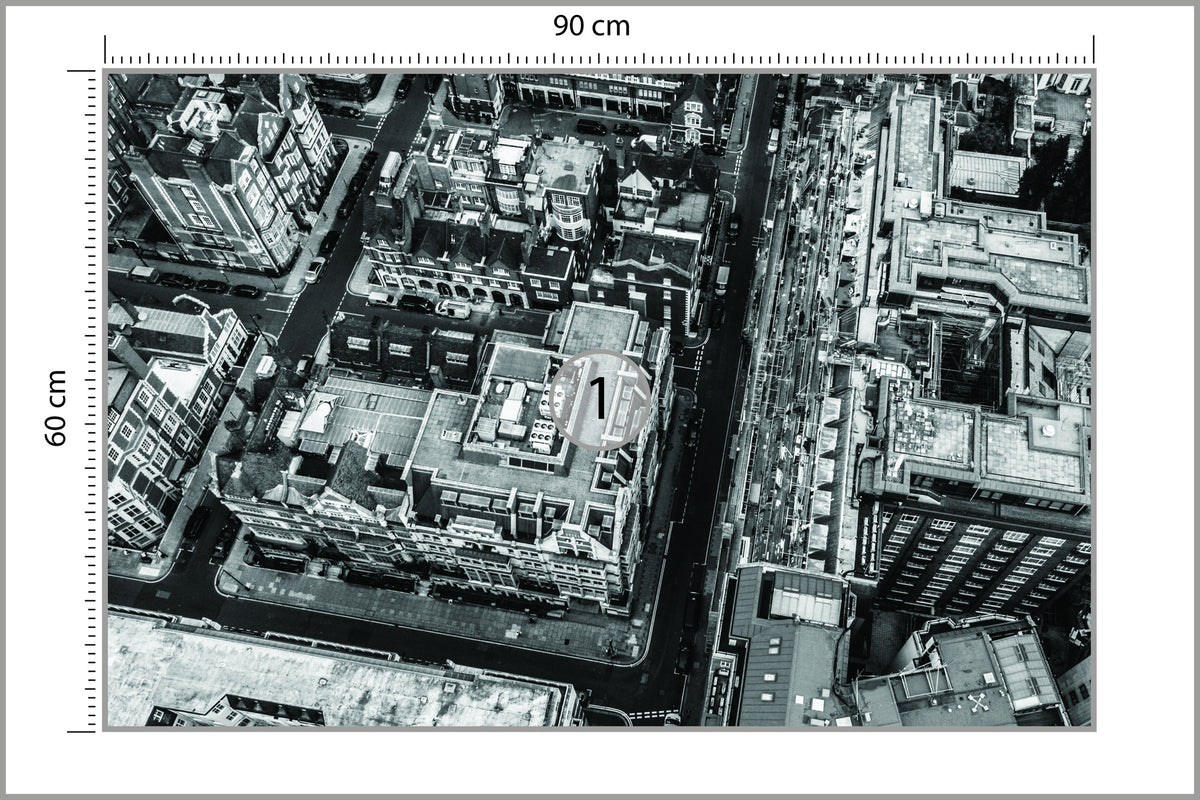 Fototapeta Londyn Czarno-Biały Z Lotu Ptaka 90 × 60 cm – podgląd kadru