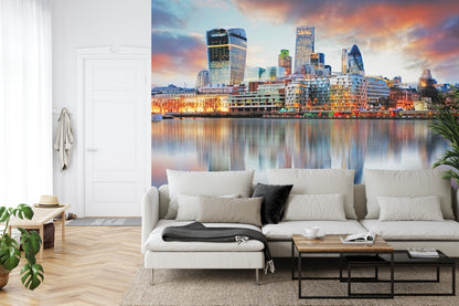 Fototapeta Panorama Londynu Odbita W Tamizie – aranżacja wnętrza