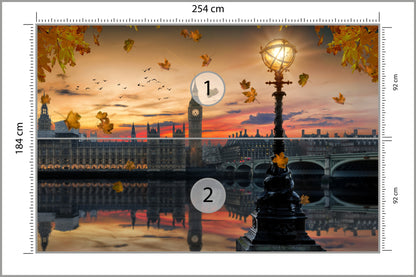 Fototapeta Londyn Big Ben Z Latarnią O Zmierzchu 254 × 184 cm – podgląd kadru