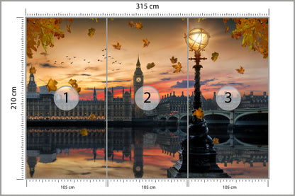 Fototapeta Londyn Big Ben Z Latarnią O Zmierzchu 315 × 210 cm – podgląd kadru