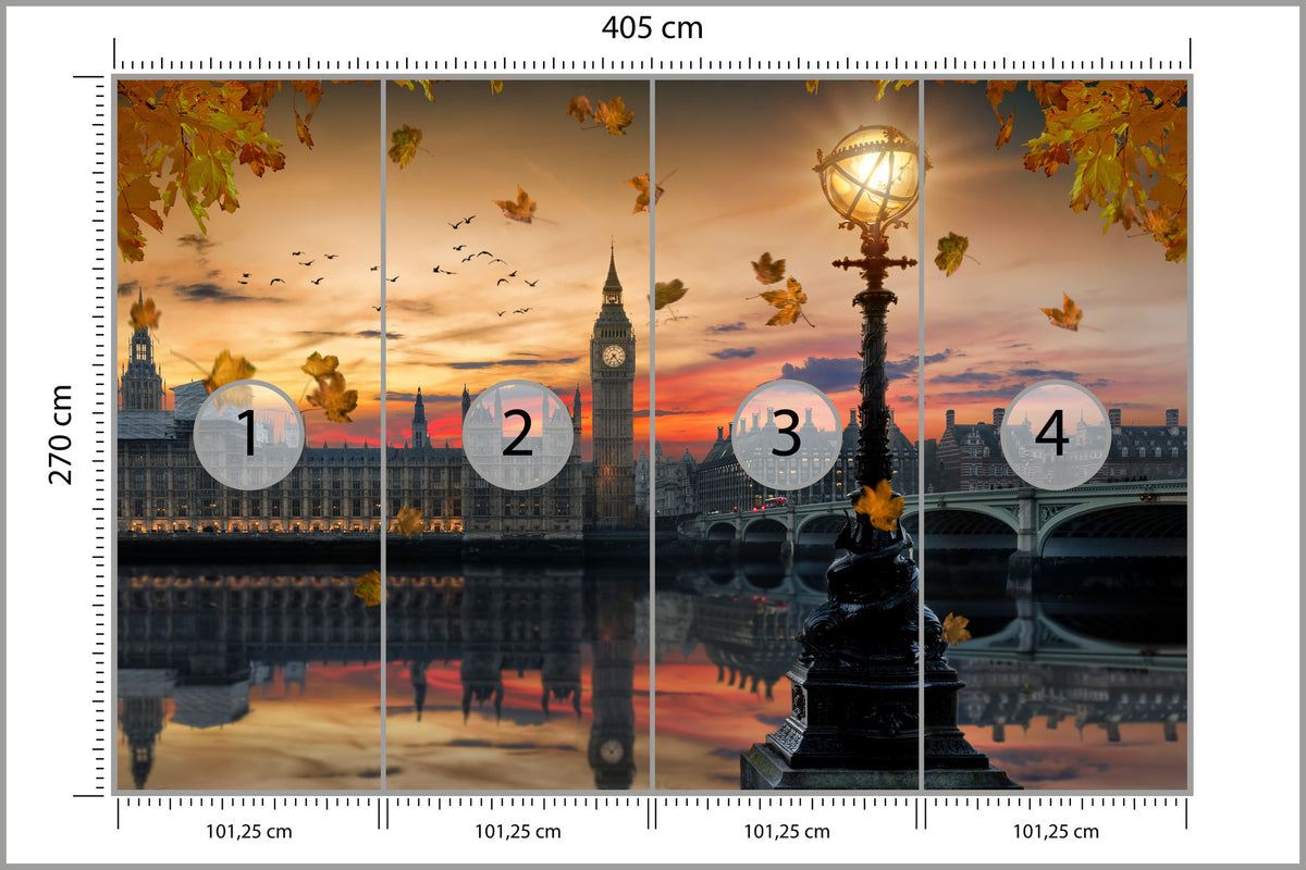Fototapeta Londyn Big Ben Z Latarnią O Zmierzchu 405 × 270 cm – podgląd kadru