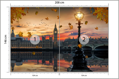 Fototapeta Londyn Big Ben Z Latarnią O Zmierzchu 208 × 146 cm – podgląd kadru