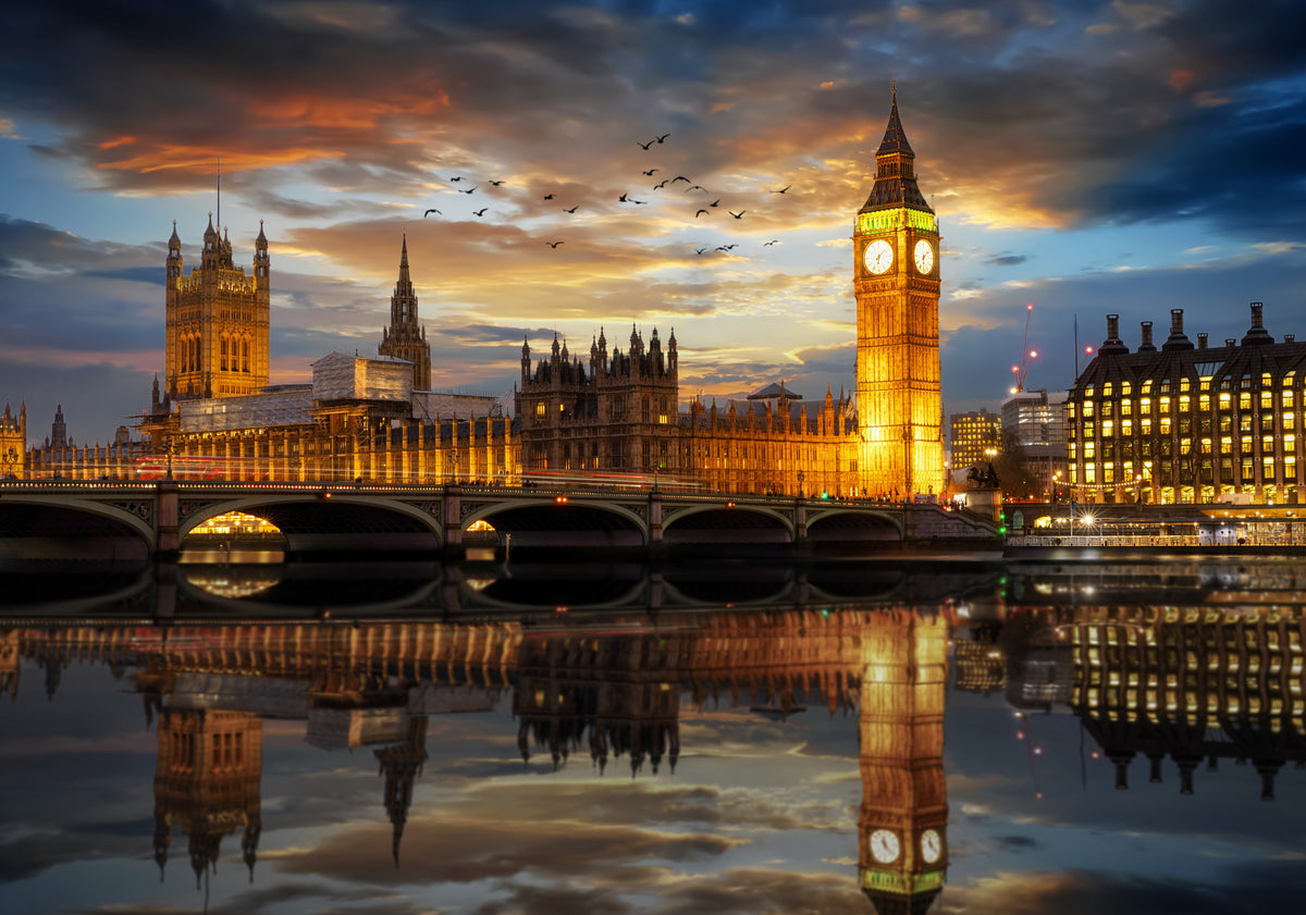 Fototapeta Londyn Nocą Pałac Westminster – wzór