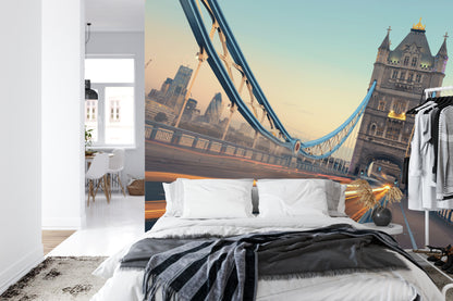 Fototapeta Londyn Tower Bridge Ze Światłami Ruchu – aranżacja wnętrza