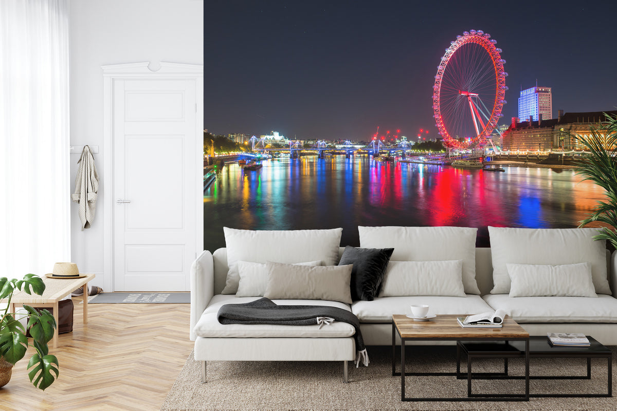 Fototapeta Londyn Nocą London Eye – aranżacja wnętrza