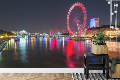 Fototapeta Londyn Nocą London Eye – aranżacja wnętrza