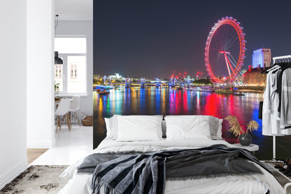 Fototapeta Londyn Nocą London Eye – aranżacja wnętrza