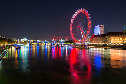 Fototapeta Londyn Nocą London Eye – wzór