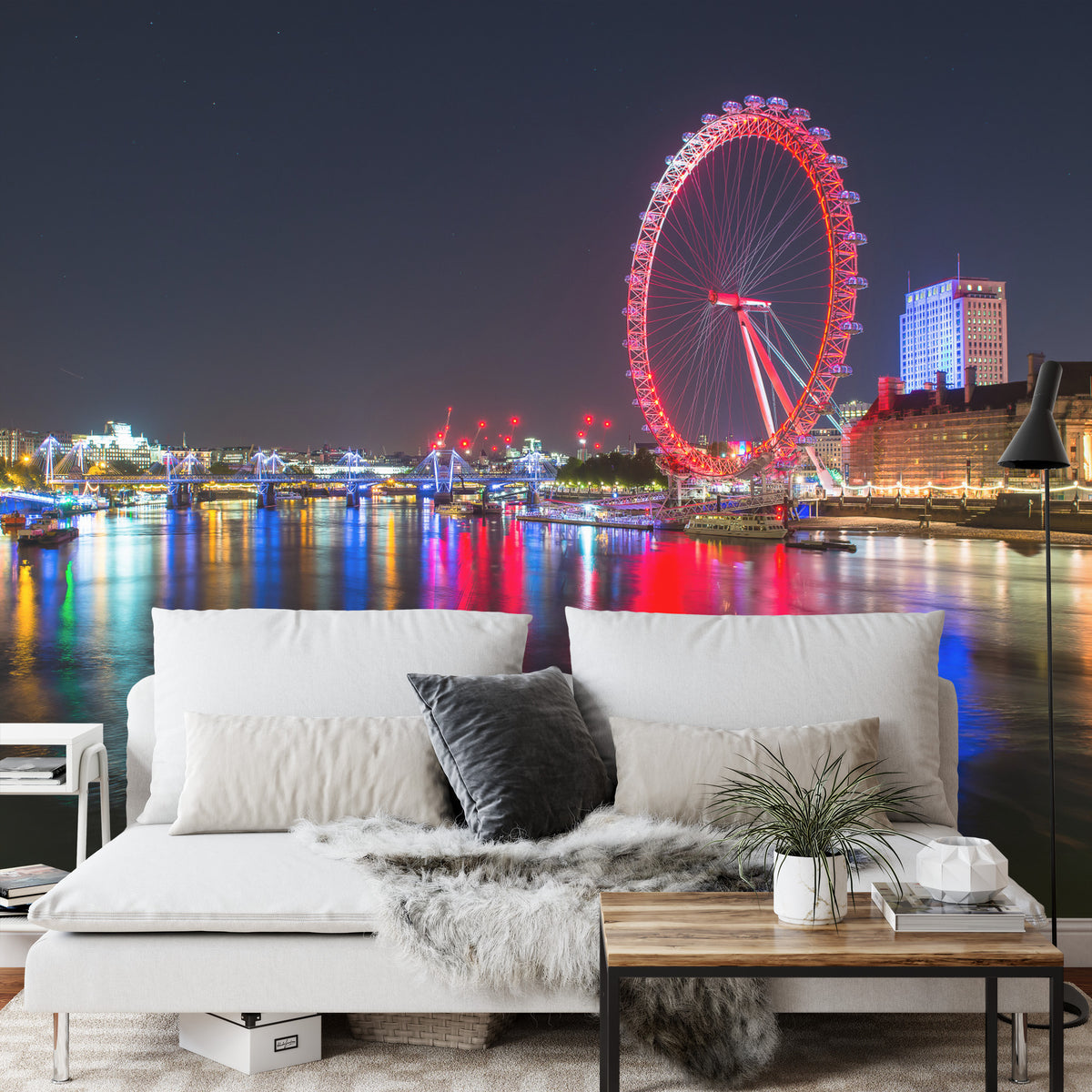 Fototapeta Londyn Nocą London Eye – aranżacja wnętrza