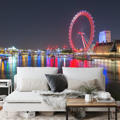 Fototapeta Londyn Nocą London Eye – aranżacja wnętrza