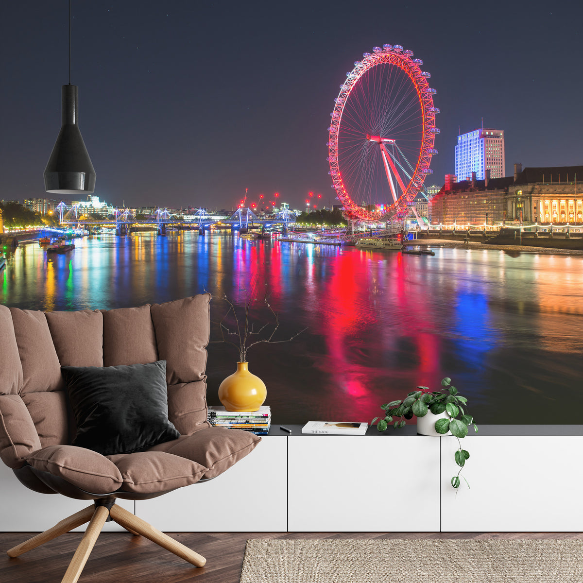 Fototapeta Londyn Nocą London Eye – aranżacja wnętrza
