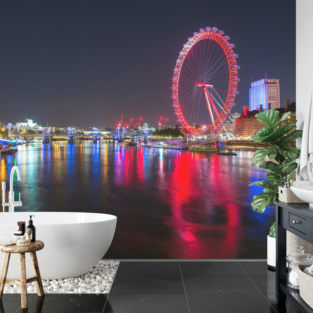 Fototapeta Londyn Nocą London Eye – aranżacja wnętrza