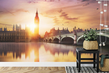 Fototapeta Londyn Big Ben O Zachodzie Słońca – aranżacja wnętrza