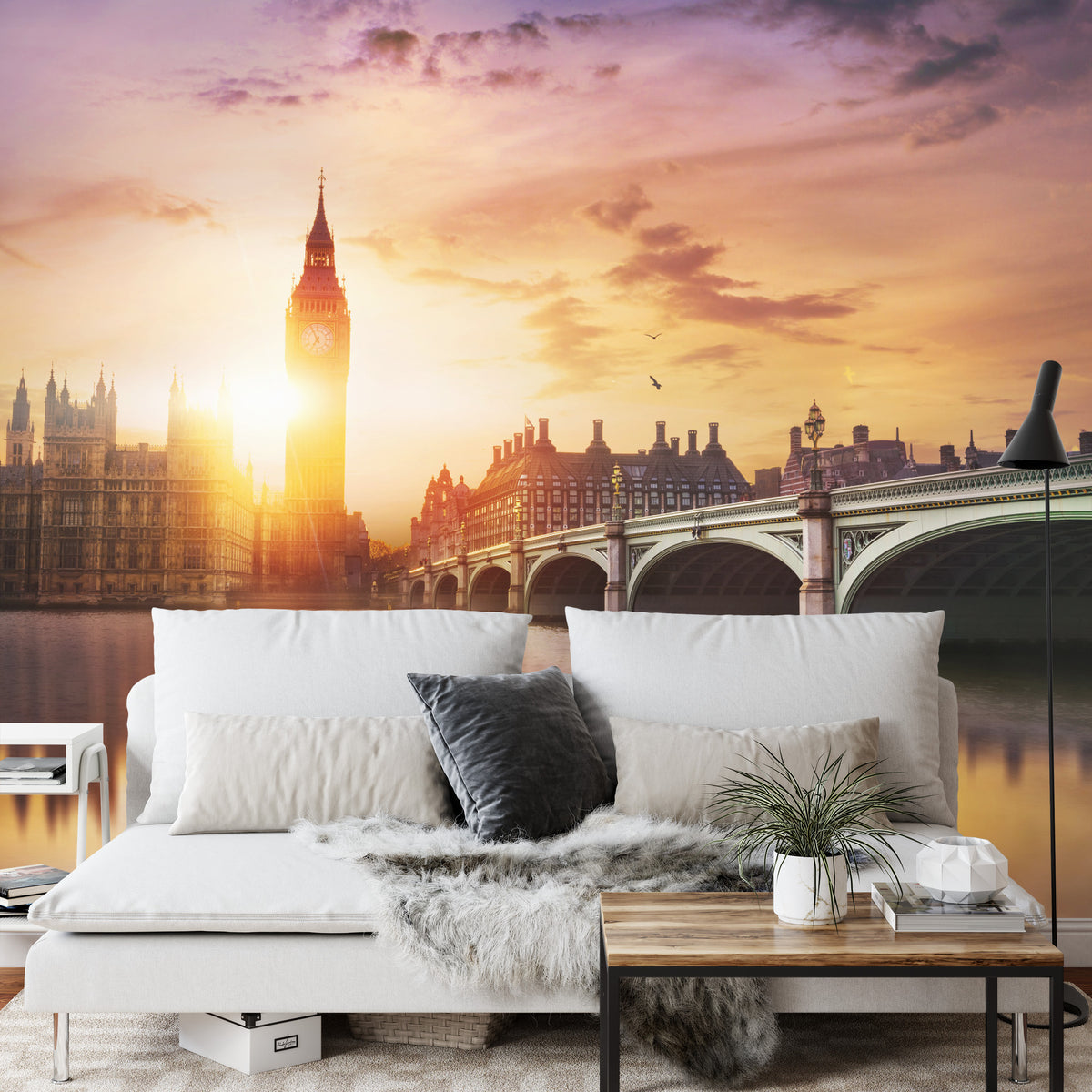 Fototapeta Londyn Big Ben O Zachodzie Słońca – aranżacja wnętrza