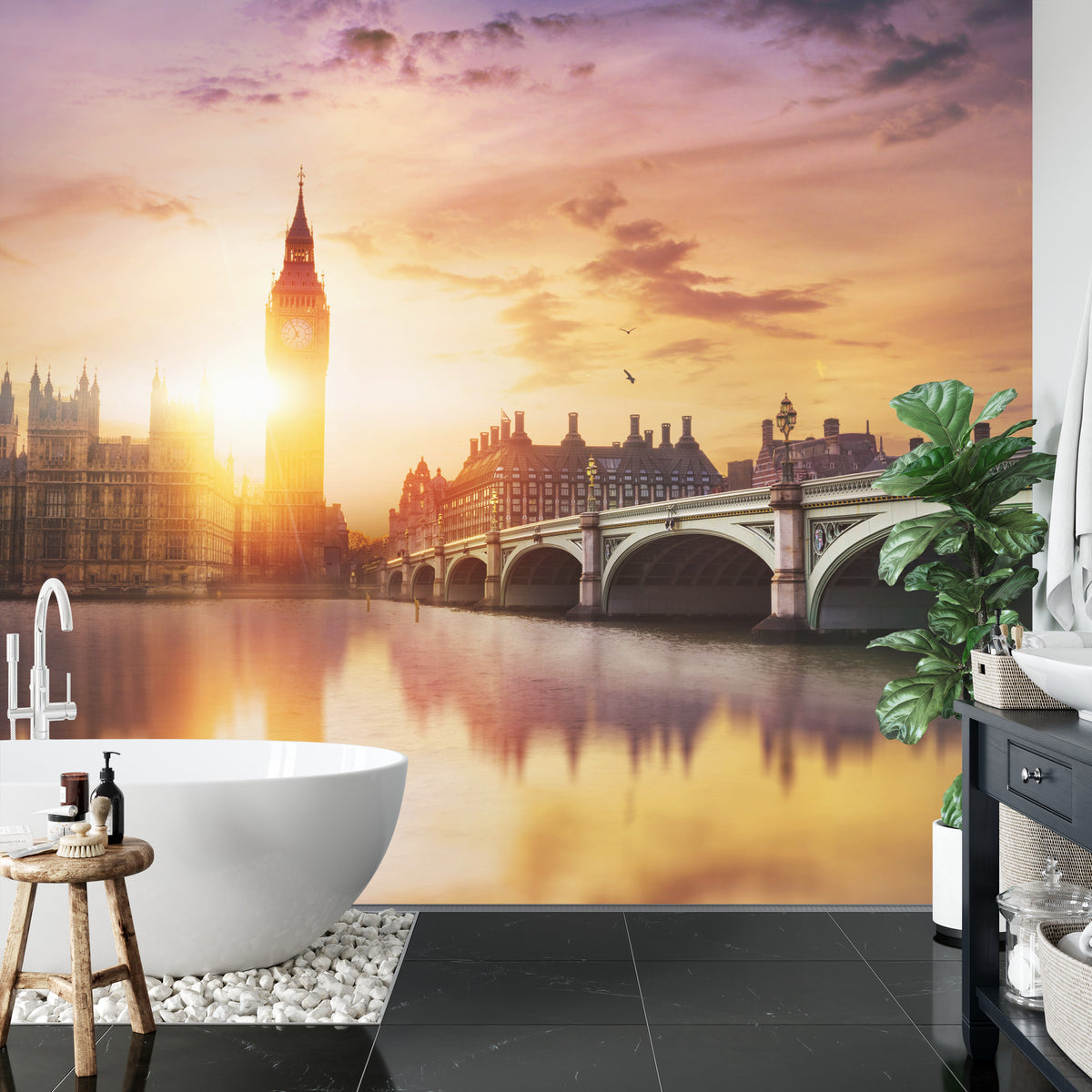 Fototapeta Londyn Big Ben O Zachodzie Słońca – aranżacja wnętrza