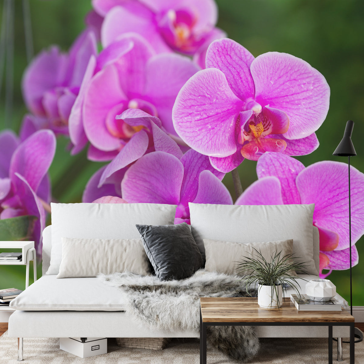 Fototapeta Kwiaty Orchidei 3D – aranżacja wnętrza