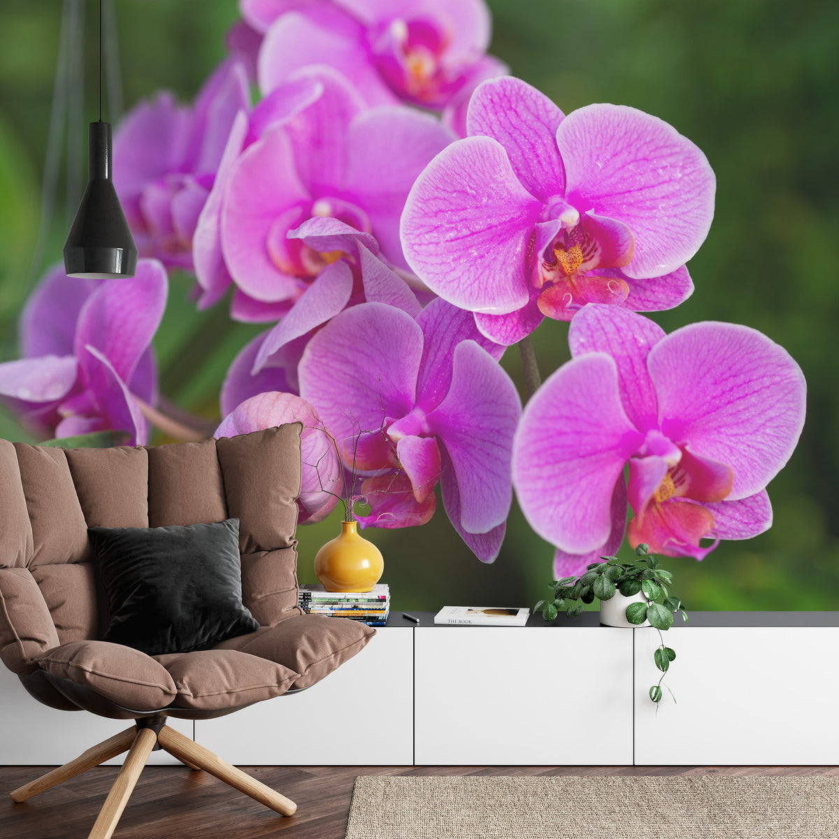 Fototapeta Kwiaty Orchidei 3D – aranżacja wnętrza