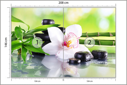 Fototapeta Piękny Storczyk Spa 208 × 146 cm – podgląd kadru