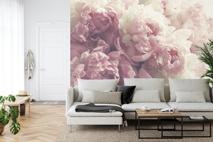 Fototapeta Kwitnące Peonie Pastelowe – aranżacja wnętrza