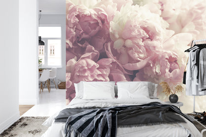 Fototapeta Kwitnące Peonie Pastelowe – aranżacja wnętrza