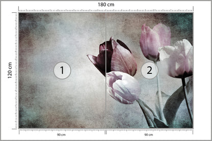 Fototapeta Tulipany W Stylu Vintage 180 × 120 cm – podgląd kadru