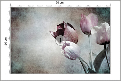 Fototapeta Tulipany W Stylu Vintage 90 × 60 cm – podgląd kadru