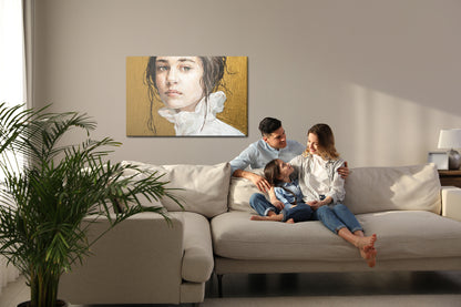 Obraz Na Płótnie Portret Dziewczynki – realistyczny i subtelny do wnętrz klasycznych, eklektycznych, nowoczesnych – widok 6