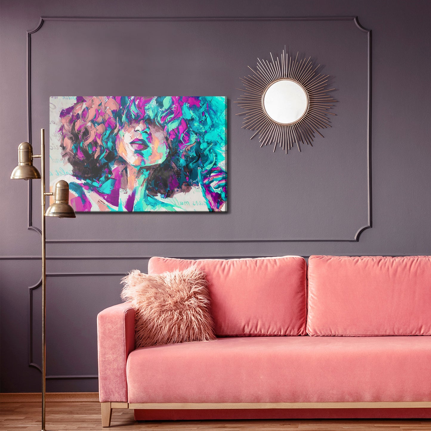 Obraz Na Płótnie Abstrakcyjny Portret – elegancki, ekspresyjny do wnętrz nowoczesnych, art deco, eklektycznych. – widok 3