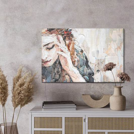 Obraz Na Płótnie Portret Kobiety w Kawiarni – klasyczny urok do wnętrz vintage i art déco. – widok 2