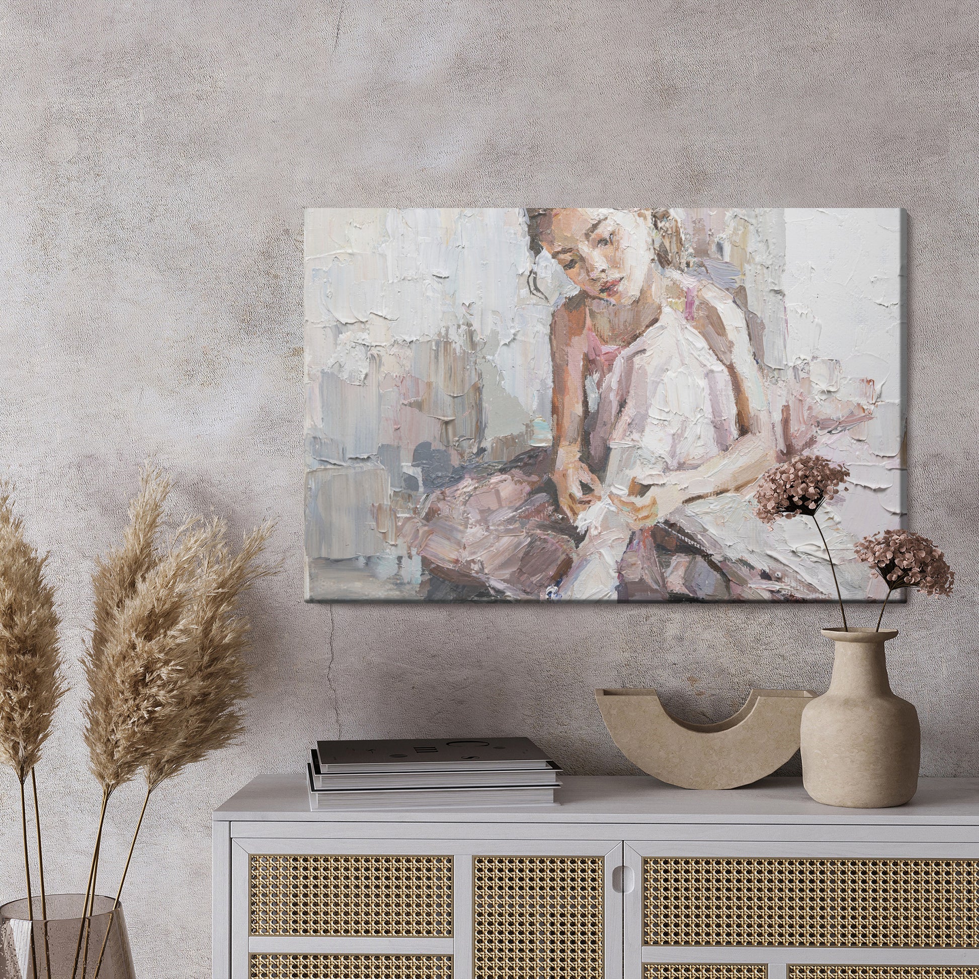 Obraz Na Płótnie Baletnica – intymny portret do wnętrz klasycznych, romantycznych, shabby chic. – widok 2