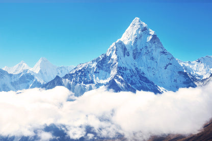 Obraz Na Płótnie Szczyt Mount Everest – chłodny pejzaż górski do wnętrz minimalistycznych i nowoczesnych 120x80