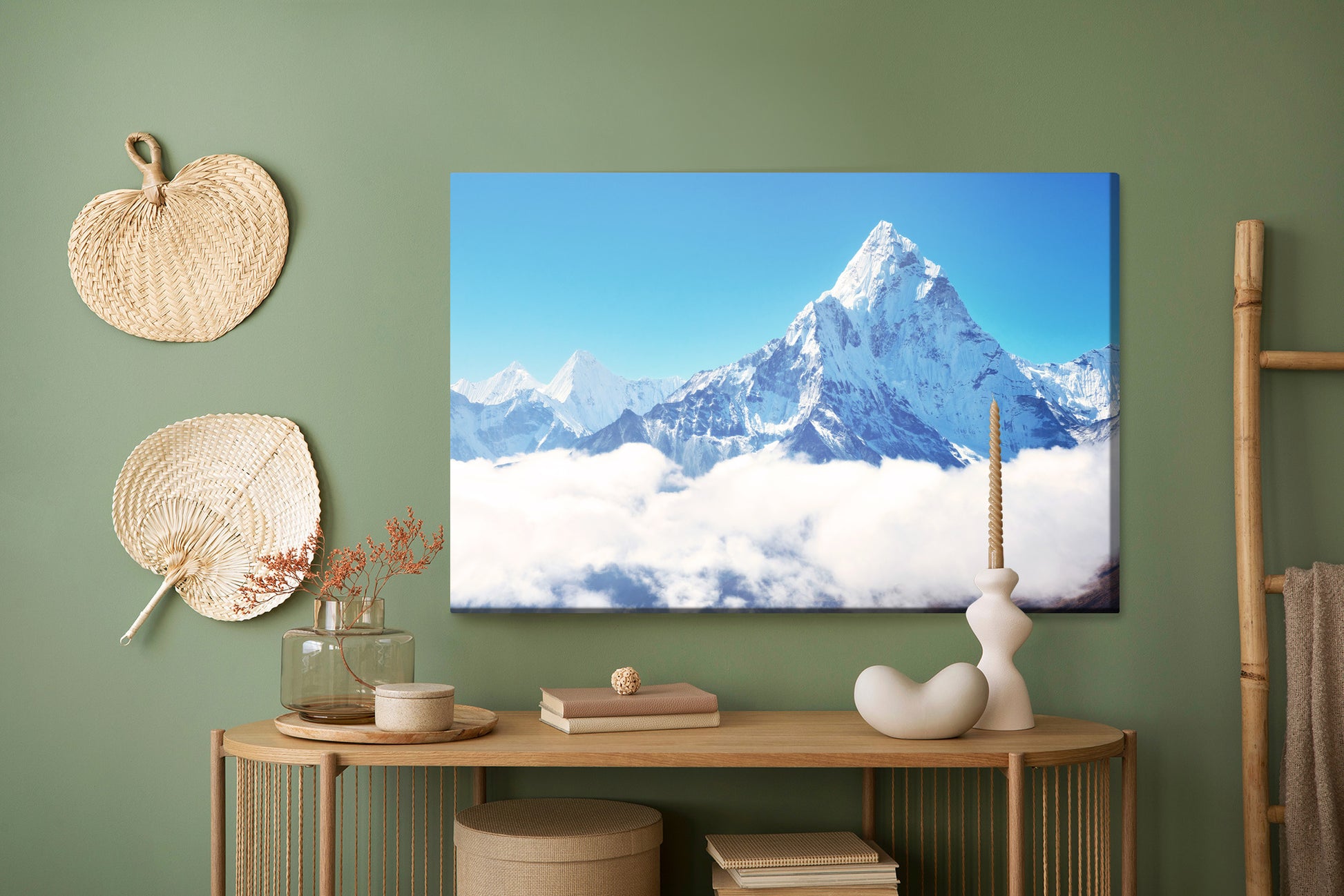 Obraz Na Płótnie Szczyt Mount Everest – chłodny pejzaż górski do wnętrz minimalistycznych i nowoczesnych – widok 4