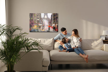 Obraz Na Płótnie Deszczowa Ulica w Paryżu – nastrojowa dekoracja do wnętrz loft i modern classic – widok 6