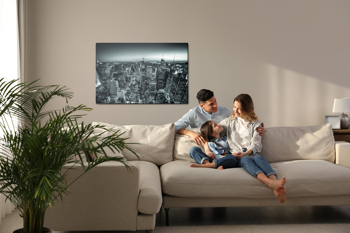 Obraz Na Płótnie Panorama Manhattanu – miejskie widoki w chłodnej tonacji do wnętrz loft i nowoczesnych – widok 6