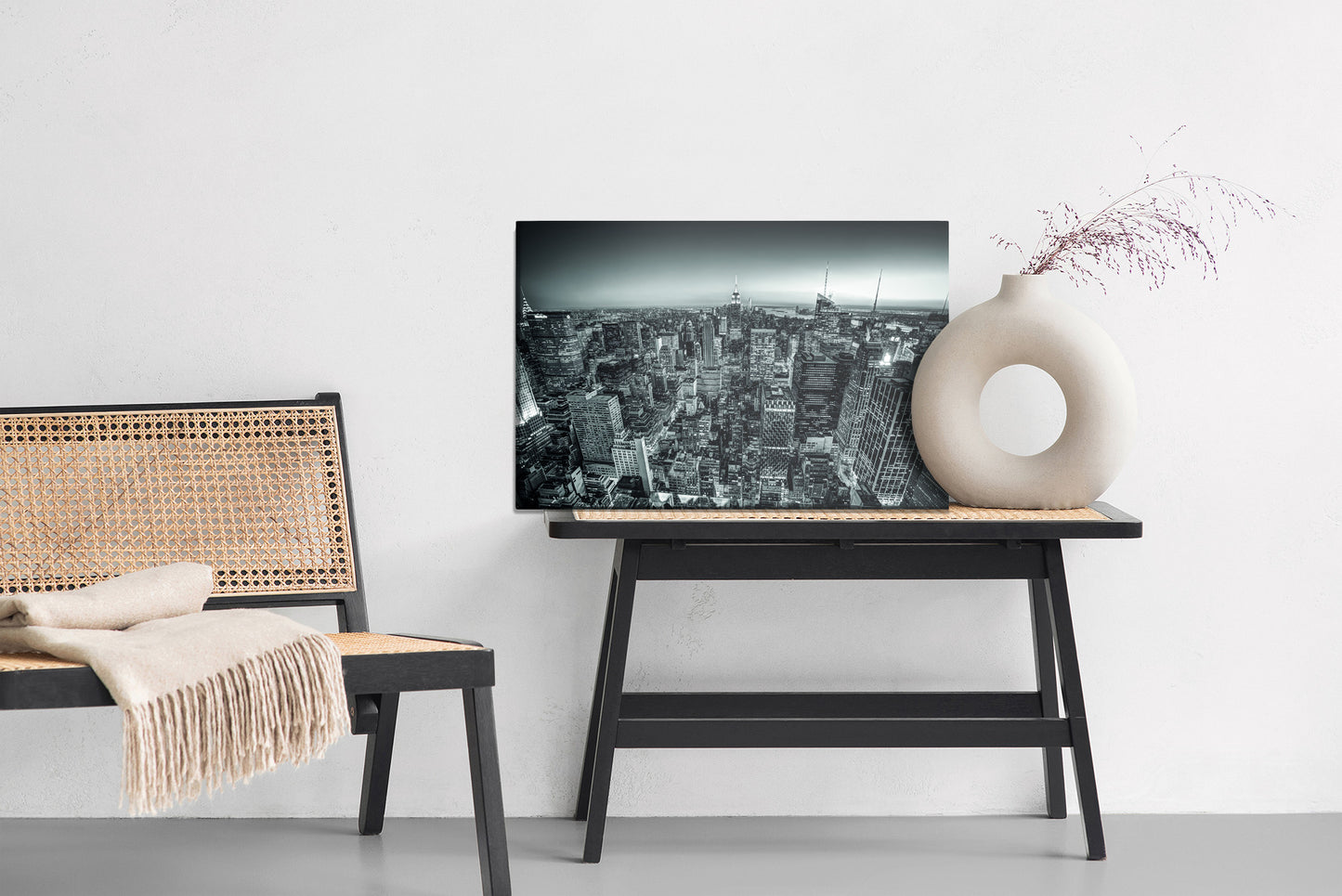 Obraz Na Płótnie Panorama Manhattanu – miejskie widoki w chłodnej tonacji do wnętrz loft i nowoczesnych – widok 5