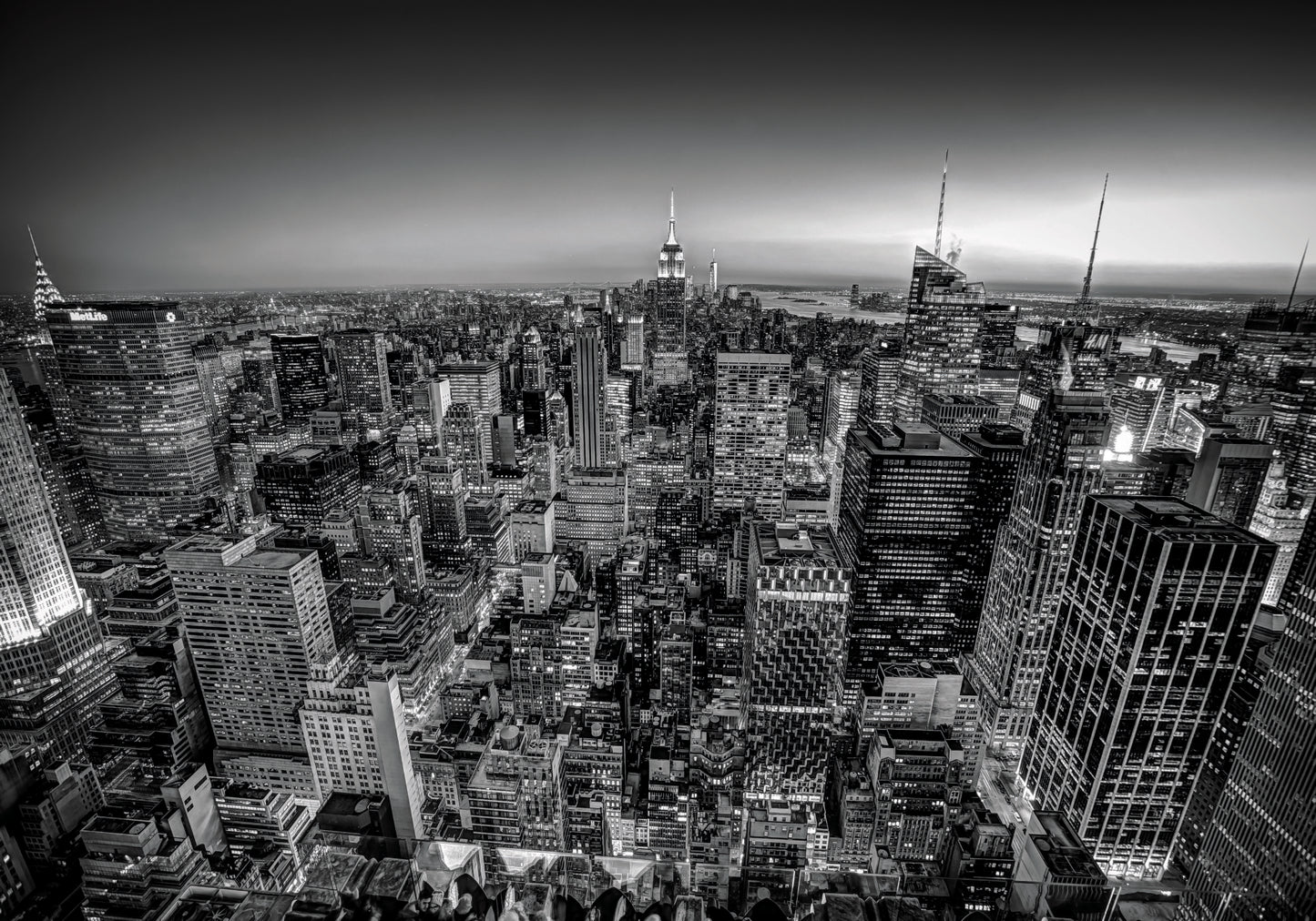 Obraz Na Płótnie Panorama Manhattanu – miejskie widoki w chłodnej tonacji do wnętrz loft i nowoczesnych 120x80