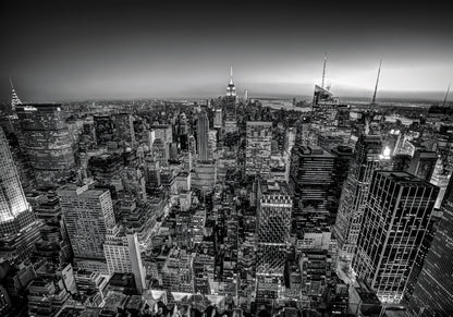 Obraz Na Płótnie Panorama Manhattanu – miejskie widoki w chłodnej tonacji do wnętrz loft i nowoczesnych 120x80