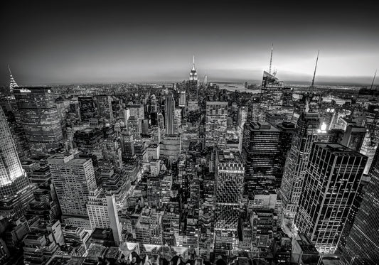 Obraz Na Płótnie Panorama Manhattanu – miejskie widoki w chłodnej tonacji do wnętrz loft i nowoczesnych 120x80
