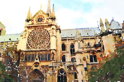 Obraz Na Płótnie Katedra Notre Dame – majestatyczna wizja do wnętrz klasycznych i modern classic. 120x80