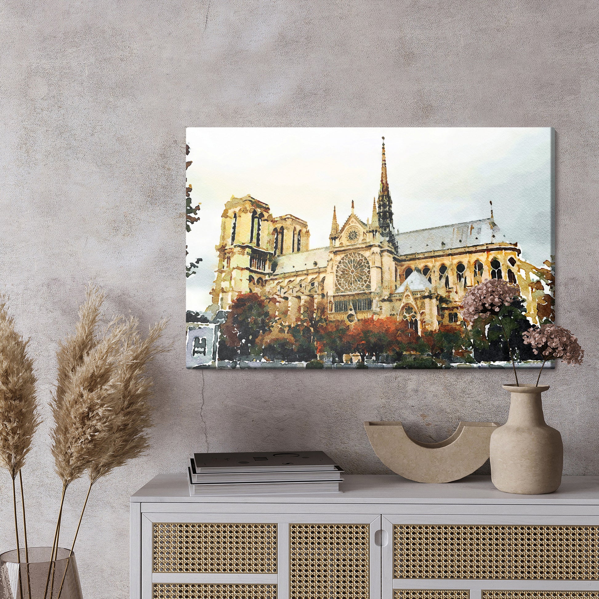 Obraz Na Płótnie Katedra Notre Dame – miejski pejzaż w chłodnej tonacji do wnętrz loft i klasycznych – widok 2