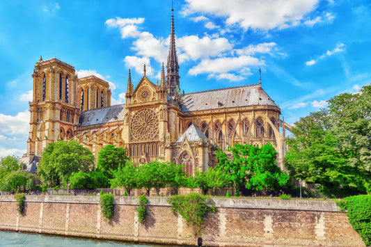 Obraz Na Płótnie Katedra Notre Dame w Paryżu – spokojny pejzaż do wnętrz klasycznych i modern classic 120x80