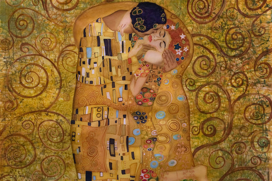 Obraz Na Płótnie Pocałunek Gustava Klimta – złota secesja do wnętrz art déco i eklektycznych 120x80