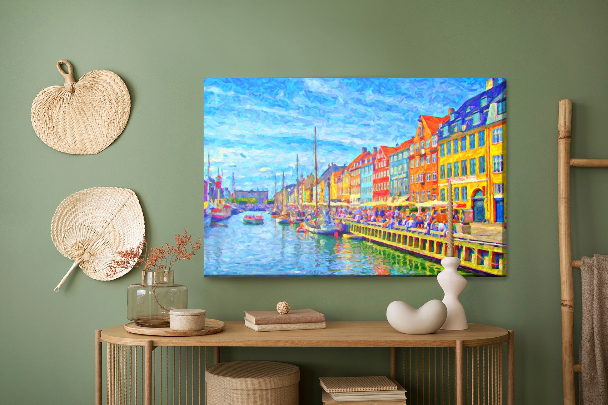 Obraz Na Płótnie Kanał Nyhavn – malownicza architektura do wnętrz skandynawskich i nowoczesnych – widok 4