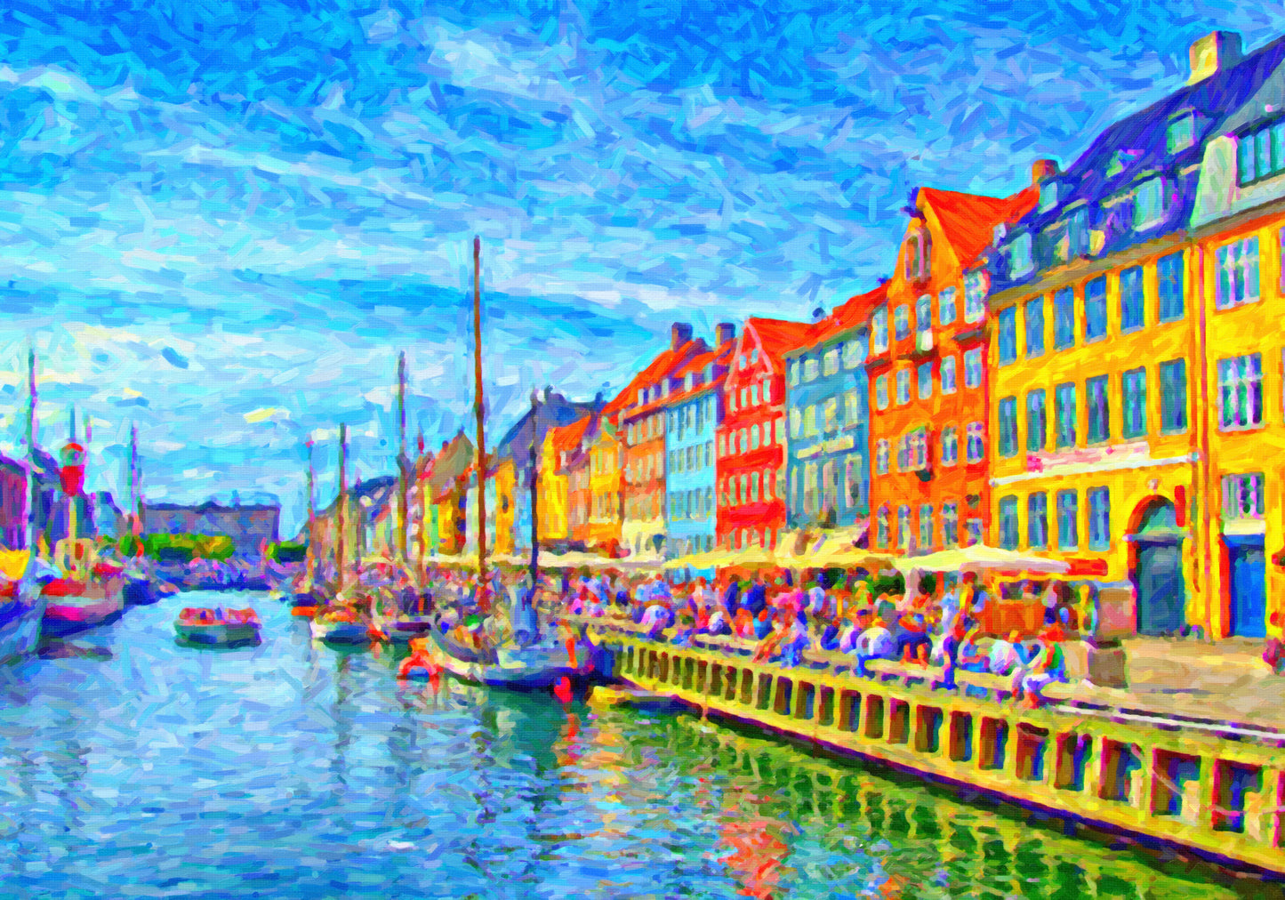 Obraz Na Płótnie Kanał Nyhavn – malownicza architektura do wnętrz skandynawskich i nowoczesnych 120x80