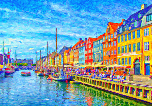 Obraz Na Płótnie Kanał Nyhavn – malownicza architektura do wnętrz skandynawskich i nowoczesnych 120x80