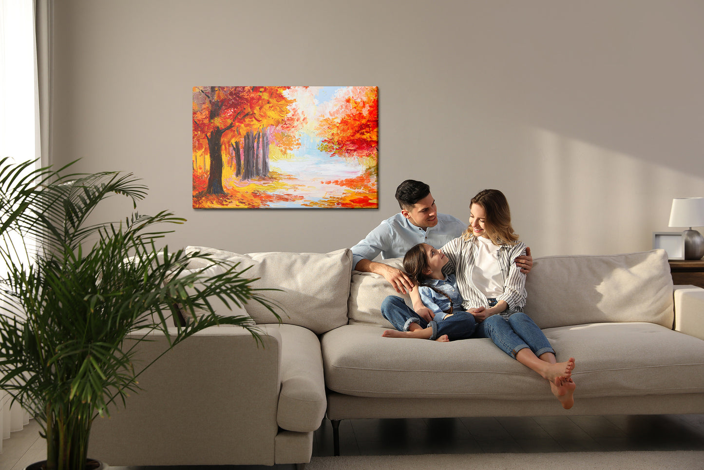 Obraz Na Płótnie Las Jesienią – nastrojowy pejzaż w ciepłych barwach do wnętrz rustykalnych i klasycznych – widok 6