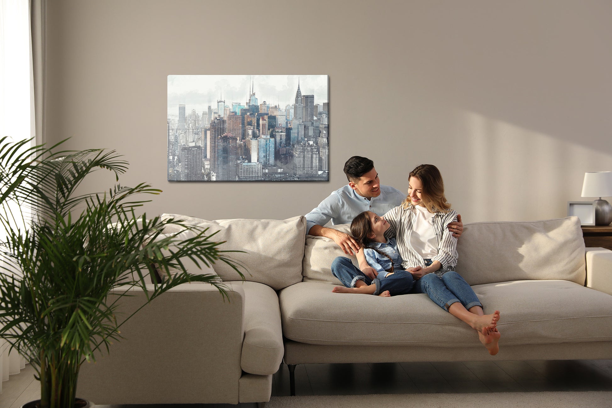 Obraz Na Płótnie Panorama Nowego Jorku – miejski pejzaż w chłodnych tonacjach do wnętrz loft i nowoczesnych – widok 6